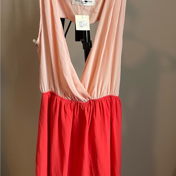 NWT Francesca’s “Peach Love California” Colorblock Dress in cream / red sz small - Picture 3 of 8